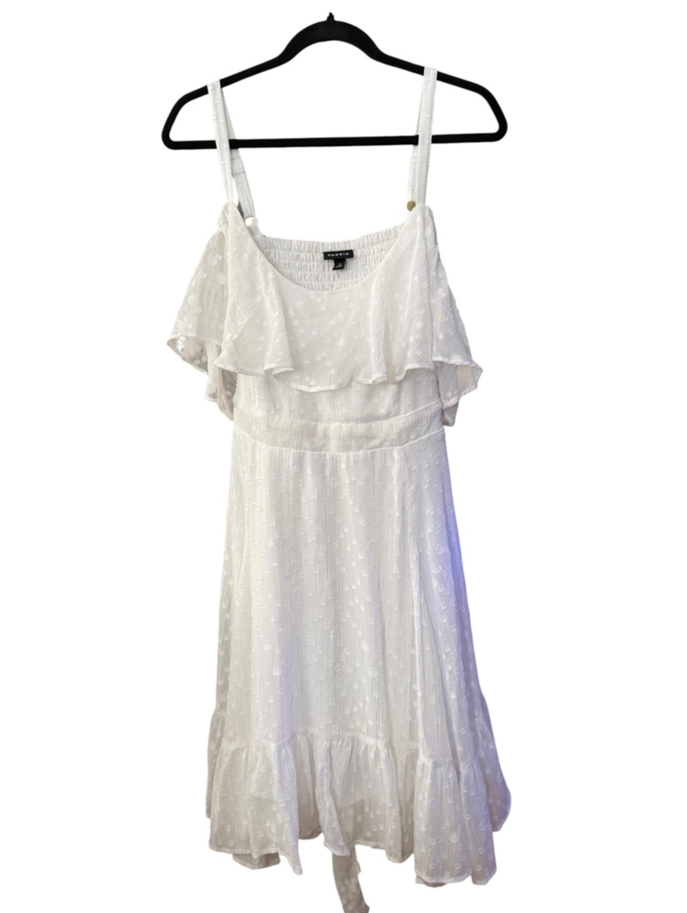 Torrid White & Silver Cold Shoulder Dress 2X